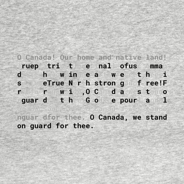 Text: CANADA Anthem (english) (black) by itemful